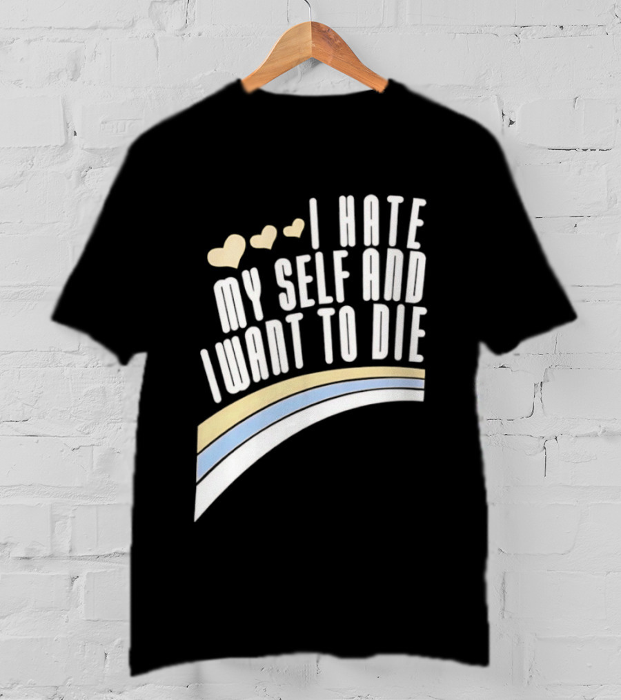 I Hate Myself And I Want To Die Nirvana Hearts Rainbow T-Shirt