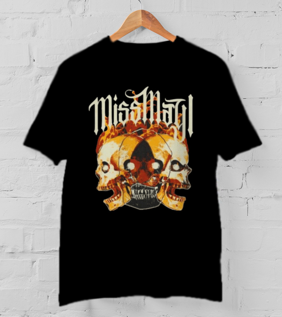 Miss May I Solid State Records Flaming Skulls Black T-Shirt