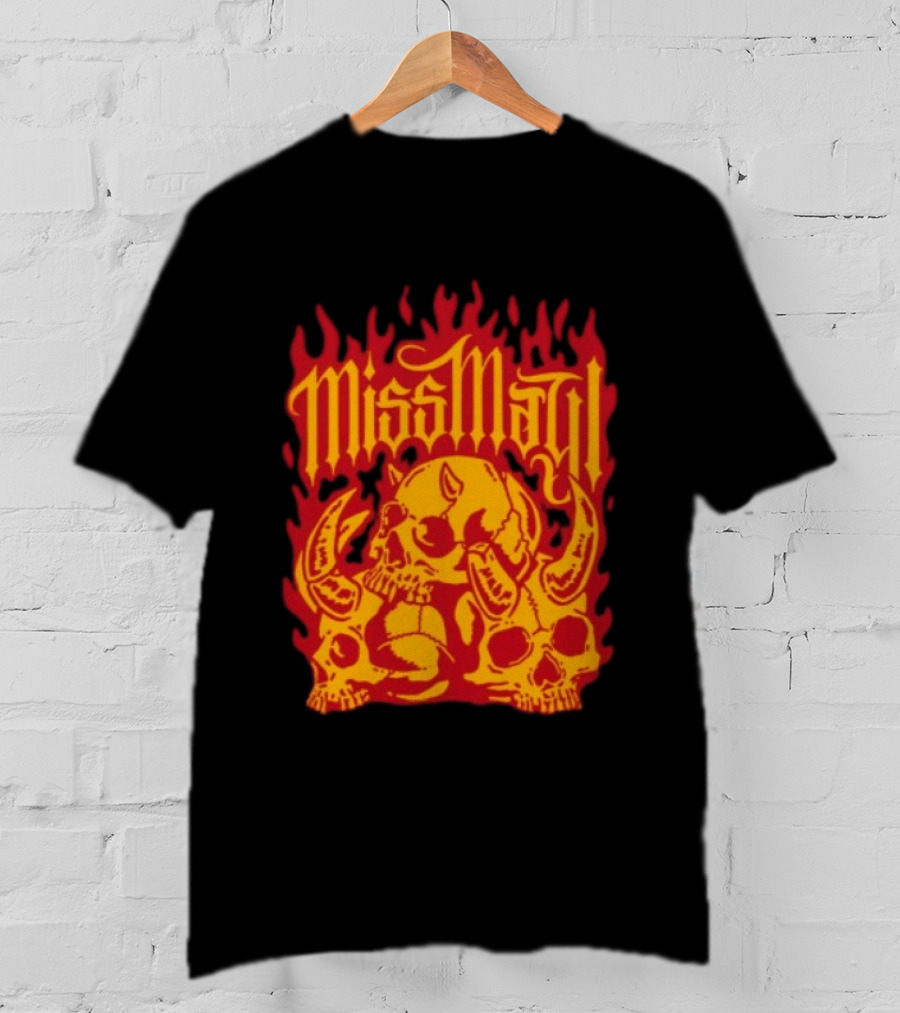 Solid State Records Miss May I Skull Flames No Place For Me Black T-Shirt