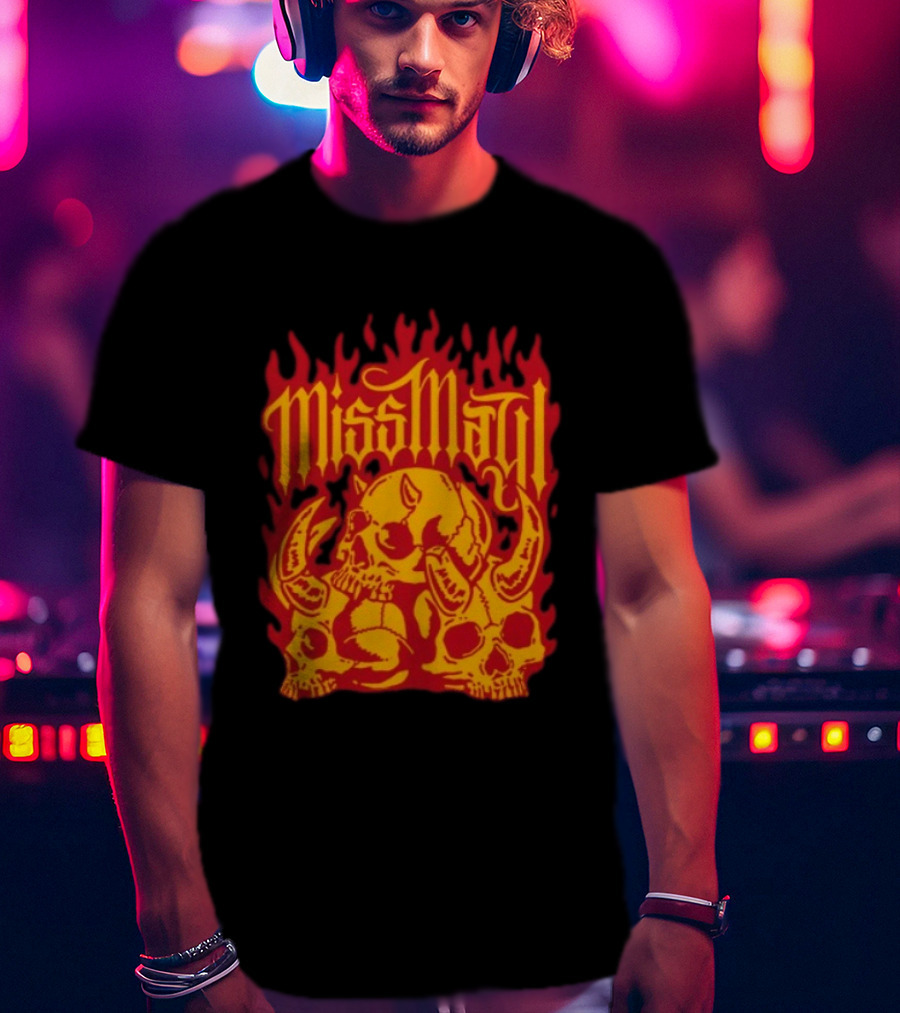 Solid State Records Miss May I Skull Flames No Place For Me Black T-Shirt