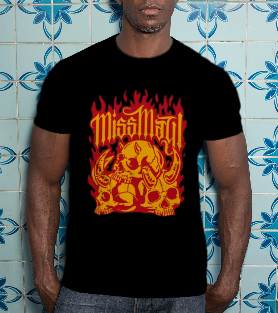 Solid State Records Miss May I Skull Flames No Place For Me Black T-Shirt