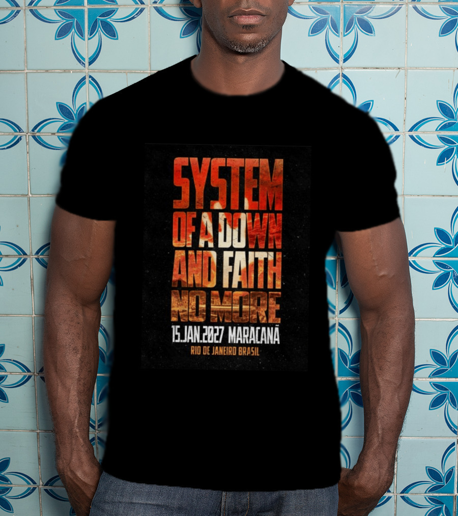System Of A Down And Faith No More 15 Jan 2027 Maracanã Rio De Janeiro Brasil T-Shirt