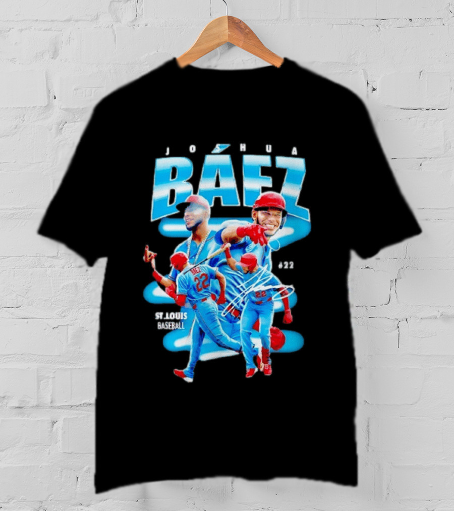 Joshua Baez St Louis Baseball No 22 Blue MLB Athletics T-Shirt