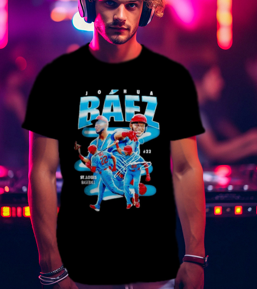 Joshua Baez St Louis Baseball No 22 Blue MLB Athletics T-Shirt