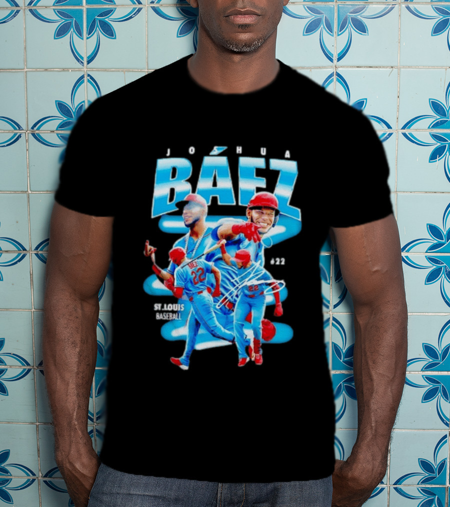 Joshua Baez St Louis Baseball No 22 Blue MLB Athletics T-Shirt