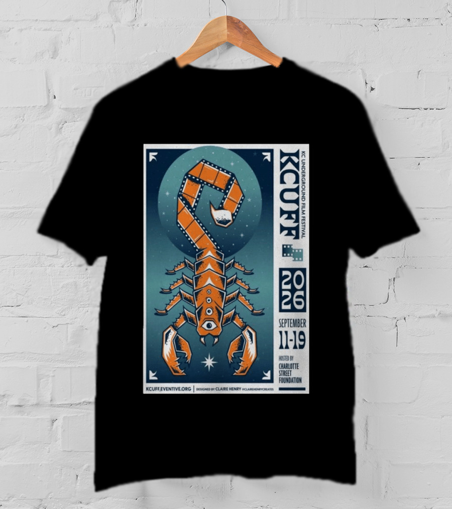KC Underground Film Festival 2026 Scorpion September 11 19 Charlotte Street Foundation T-Shirt
