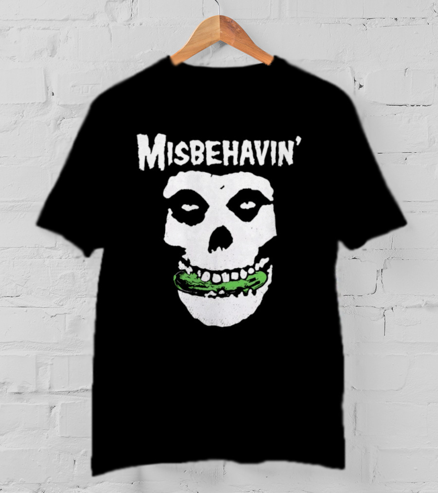 Misbehavin' Pickle Skull Misfits Punk Rock T-Shirt