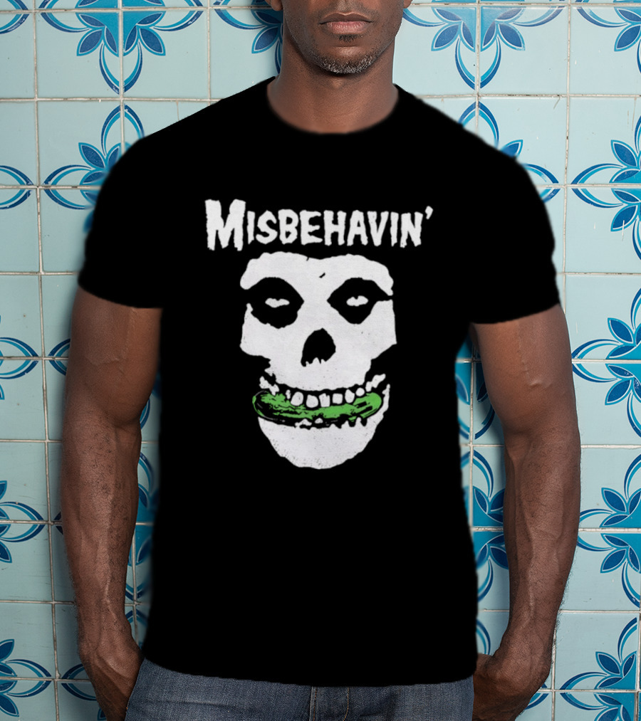Misbehavin' Pickle Skull Misfits Punk Rock T-Shirt