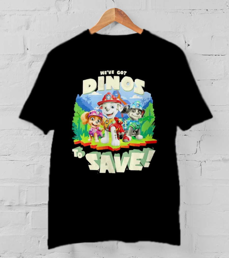Paw Patrol We've Got Dinos To Save Marshall Adventure With Dinosaurs T-Shirt