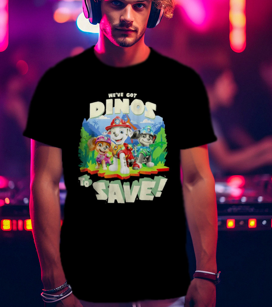 Paw Patrol We've Got Dinos To Save Marshall Adventure With Dinosaurs T-Shirt
