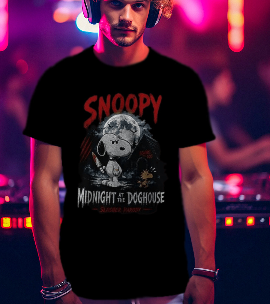 Snoopy Midnight At The Doghouse Slasher T-Shirt