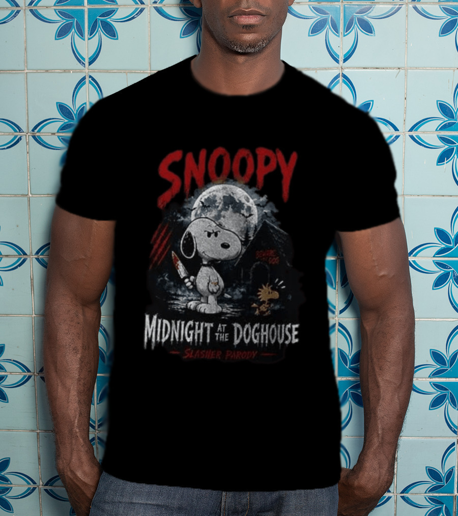 Snoopy Midnight At The Doghouse Slasher T-Shirt