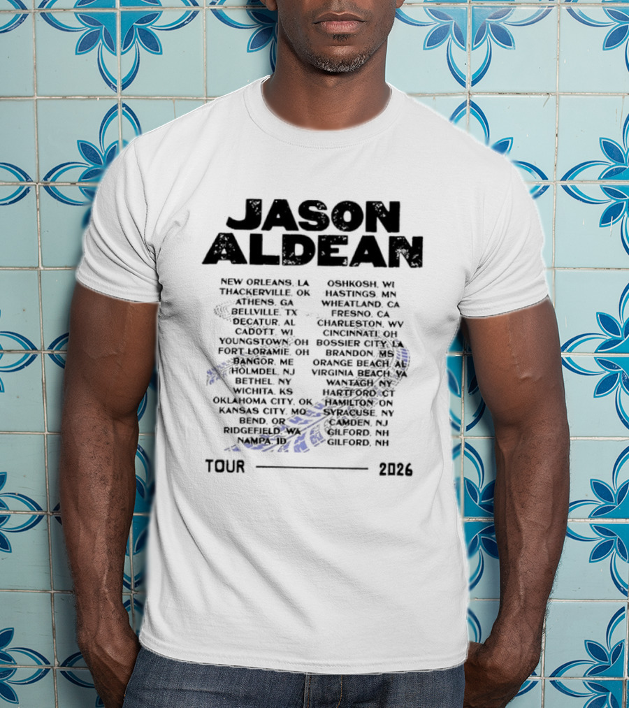 Jason Aldean Tour 2026 Concert Dates Schedule Country Music Events T-Shirt