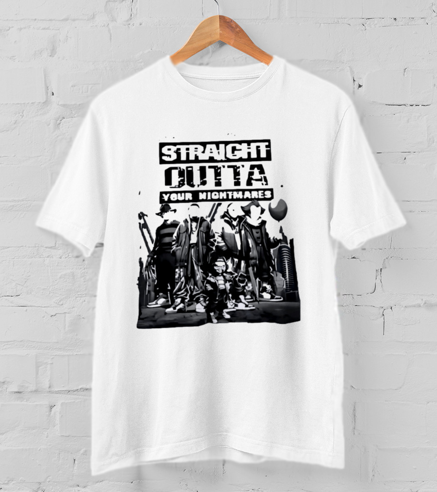 Straight Outta Your Nightmares Horror Movie Characters T-Shirt