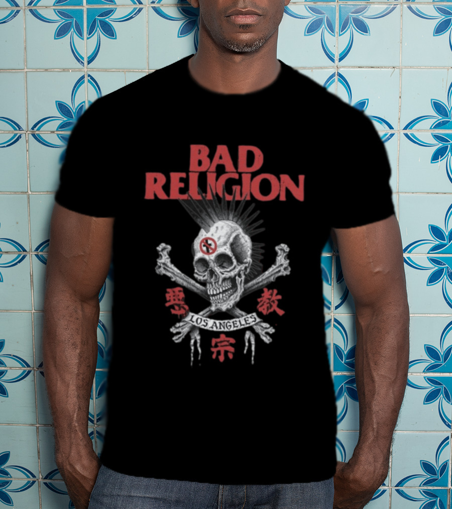 Bad Religion Los Angeles Tokyo Hiro Skull Crossbones T-Shirt