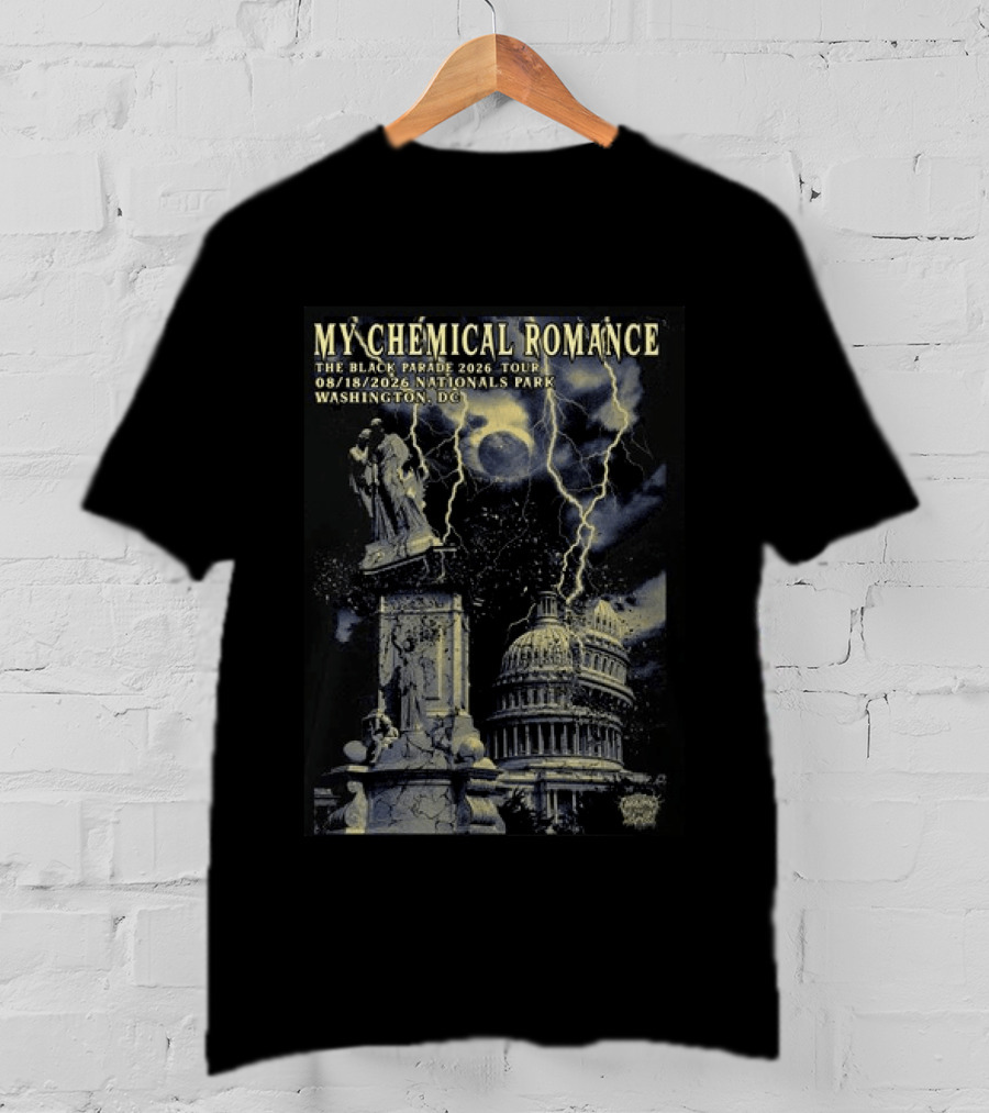 My Chemical Romance The Black Parade 2026 Tour Nationals Park Washington Dc Lightning Statues Capitol Building 08.18.2026 T-Shirt