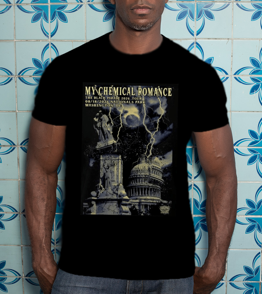My Chemical Romance The Black Parade 2026 Tour Nationals Park Washington Dc Lightning Statues Capitol Building 08.18.2026 T-Shirt
