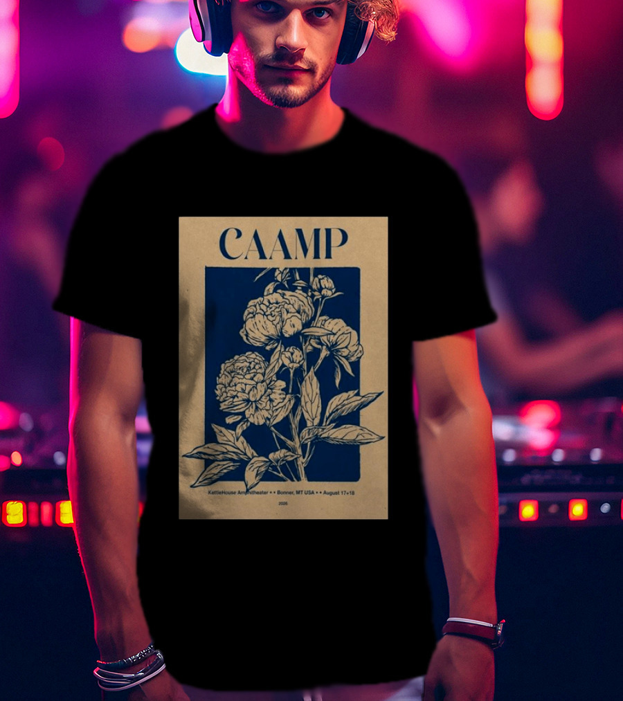 CAAMP KettleHouse Amphitheater Bonner MT August 17+18 2026 Floral T-Shirt