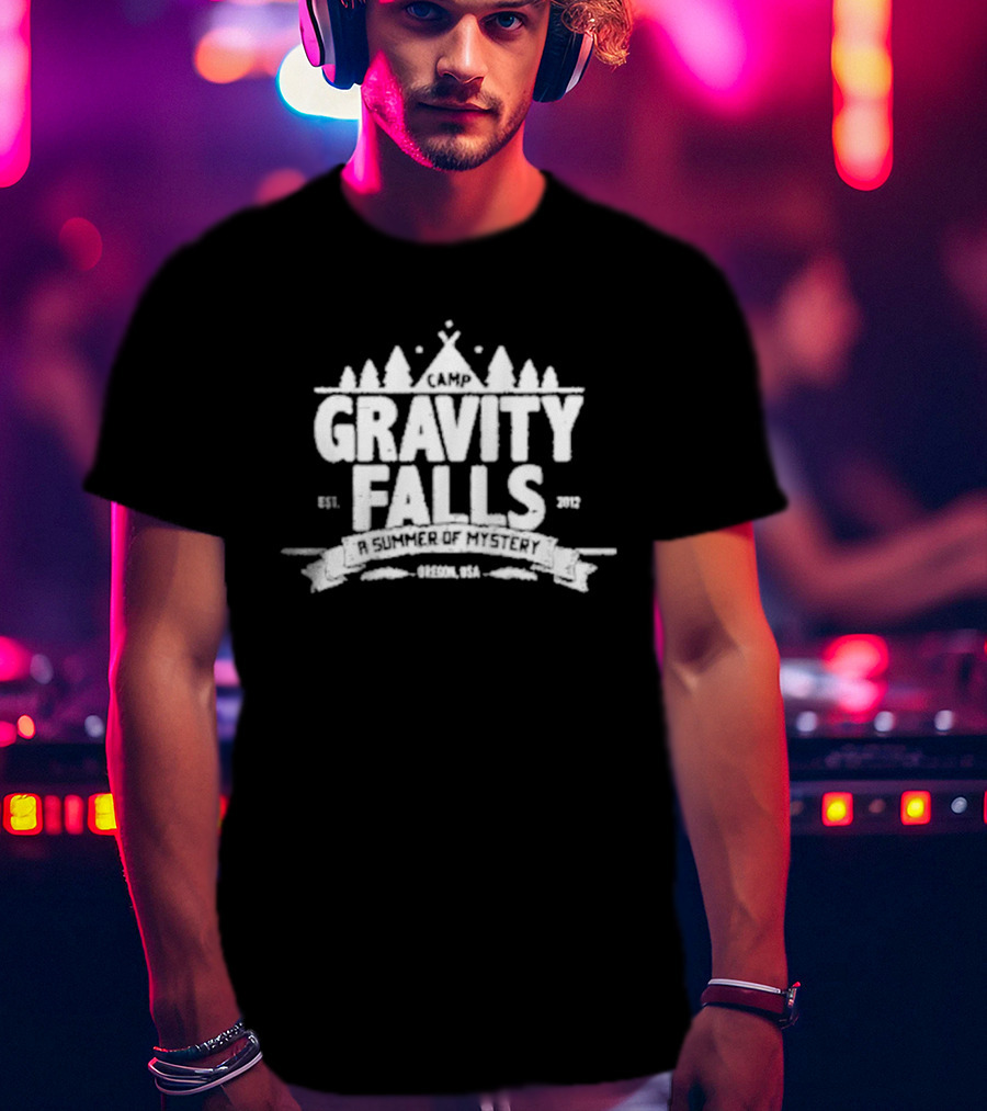Camp Gravity Falls A Summer Of Mystery Drecon USA Est. 2012 T-Shirt