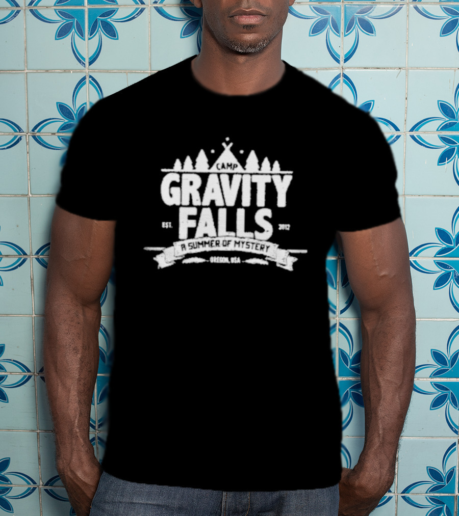 Camp Gravity Falls A Summer Of Mystery Drecon USA Est. 2012 T-Shirt