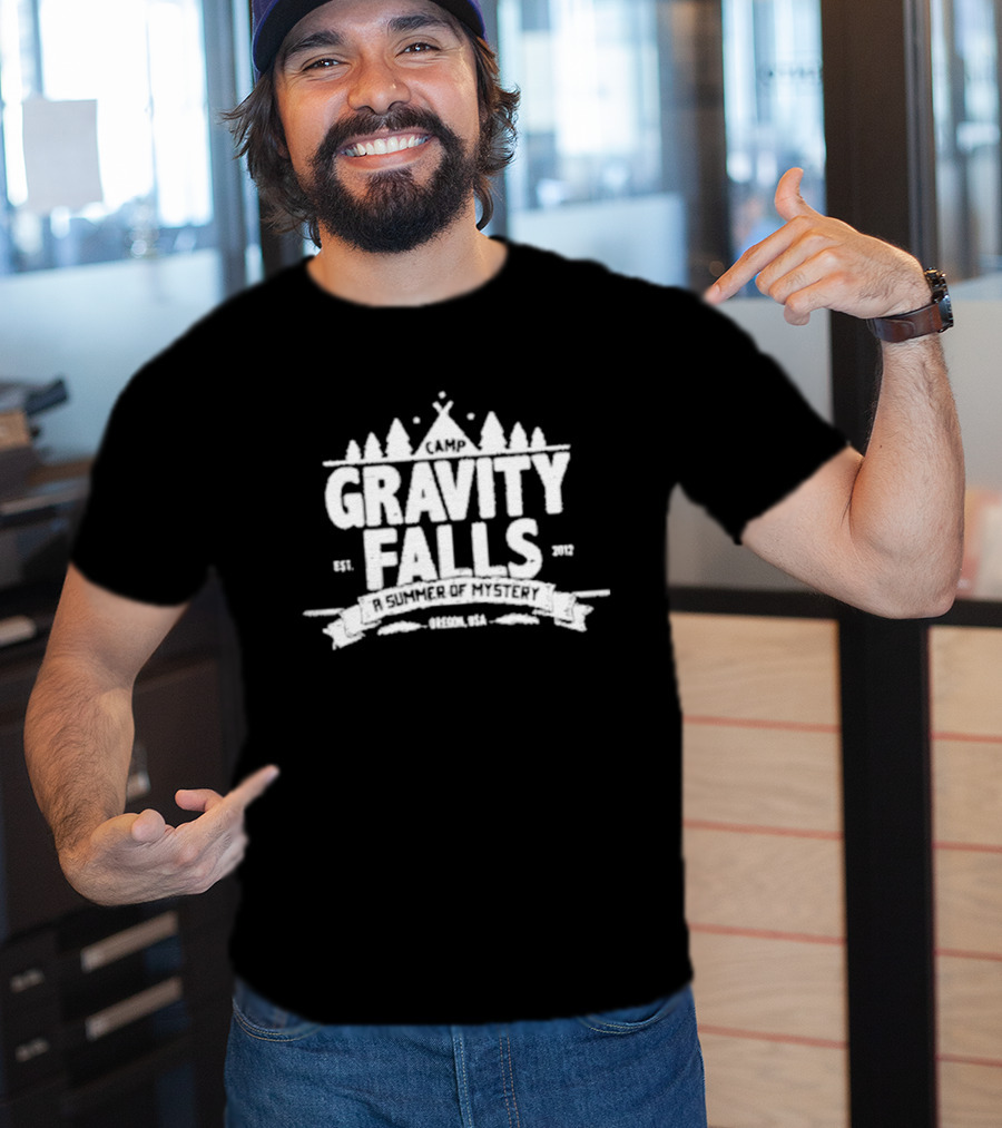 Camp Gravity Falls A Summer Of Mystery Drecon USA Est. 2012 T-Shirt