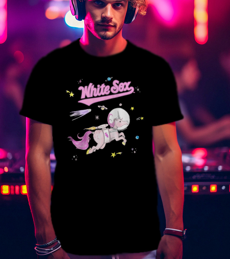 Chicago White Sox Tiny Turnip Youth Space Unicorn Galaxy Adventure T-Shirt