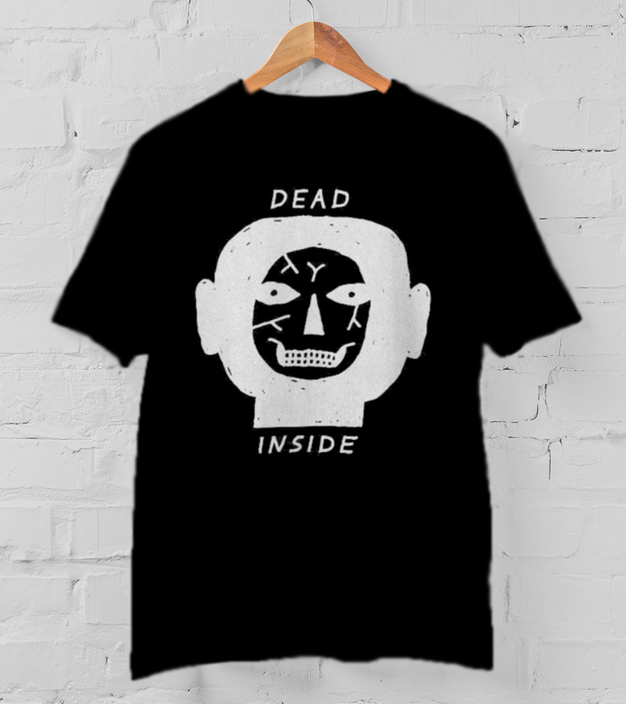 Dead Inside Skull Face Gothic Dark Minimalist T-Shirt