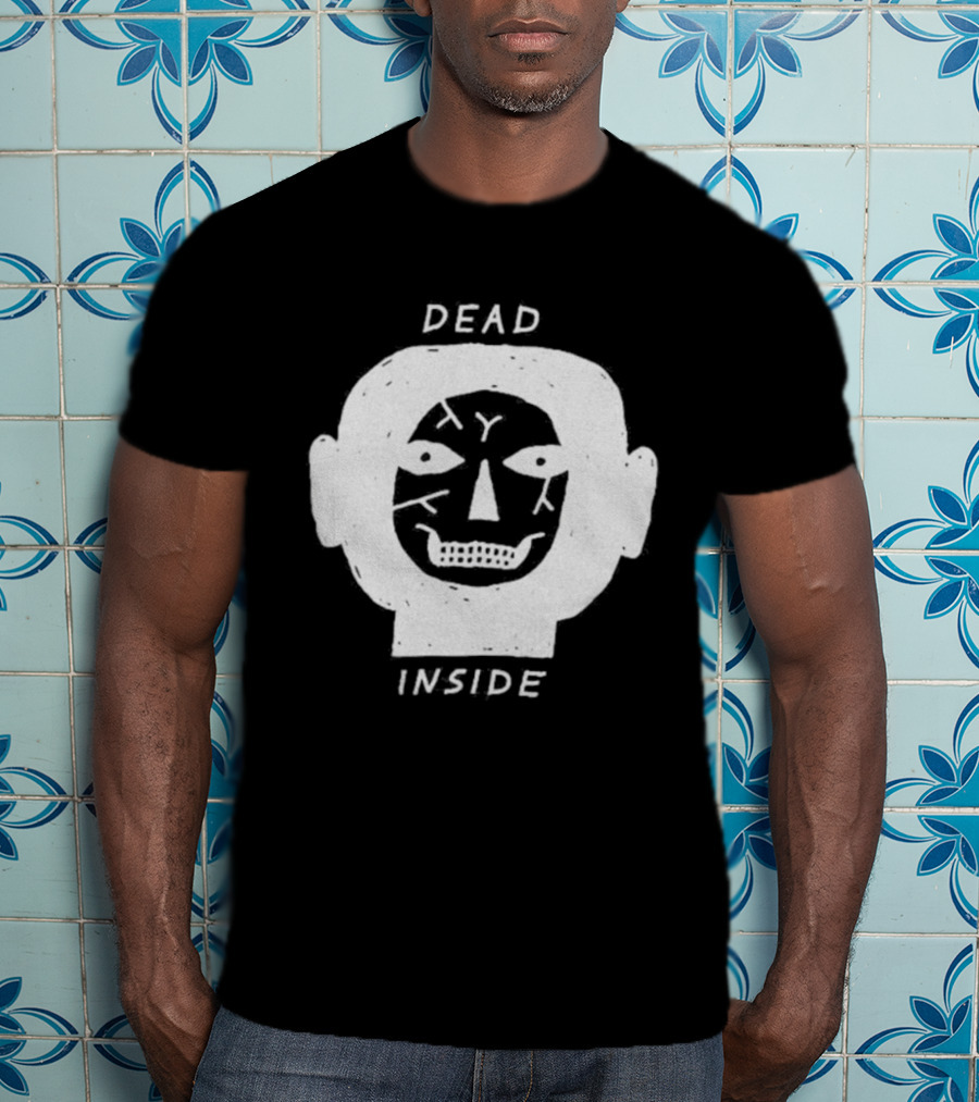 Dead Inside Skull Face Gothic Dark Minimalist T-Shirt