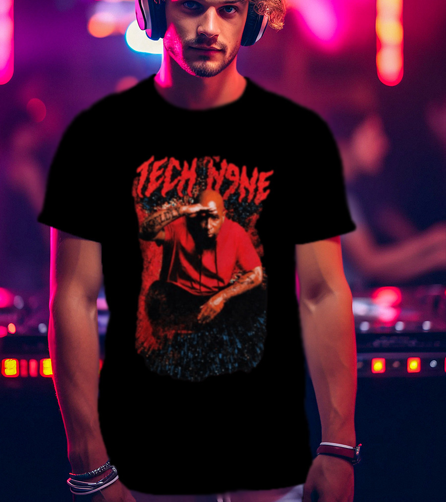Strange Music Tech N9ne Salute Red Black T-Shirt