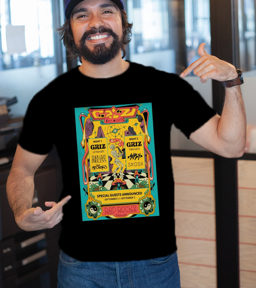 GRiZ Two Nights Red Rocks Amphitheatre Morrison CO Sep 2 3 2026 Special Guests The Sponges Muzzy Shosh T-Shirt