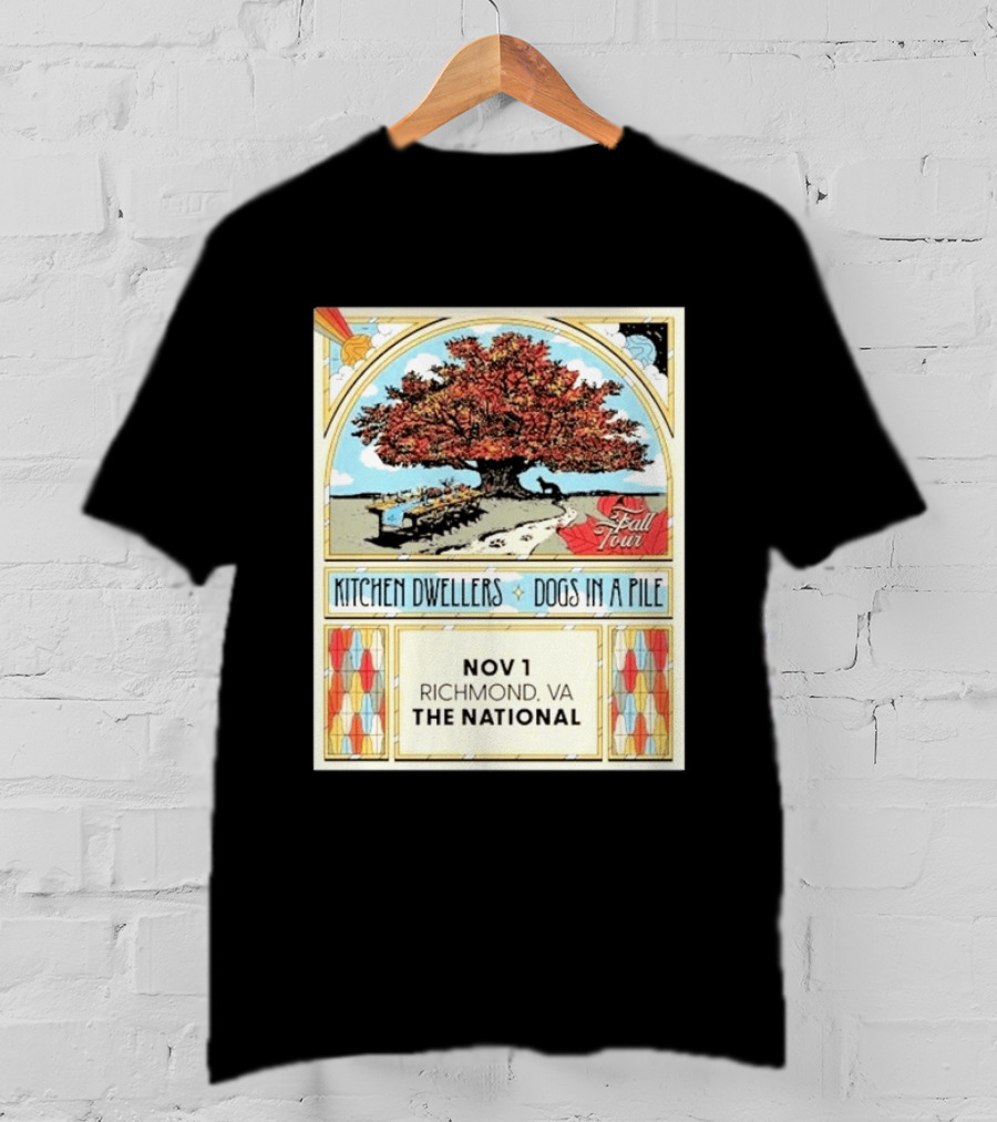 Kitchen Dwellers Dogs In A Pile Fall Tour 2026 Richmond VA The National November 1 T-Shirt