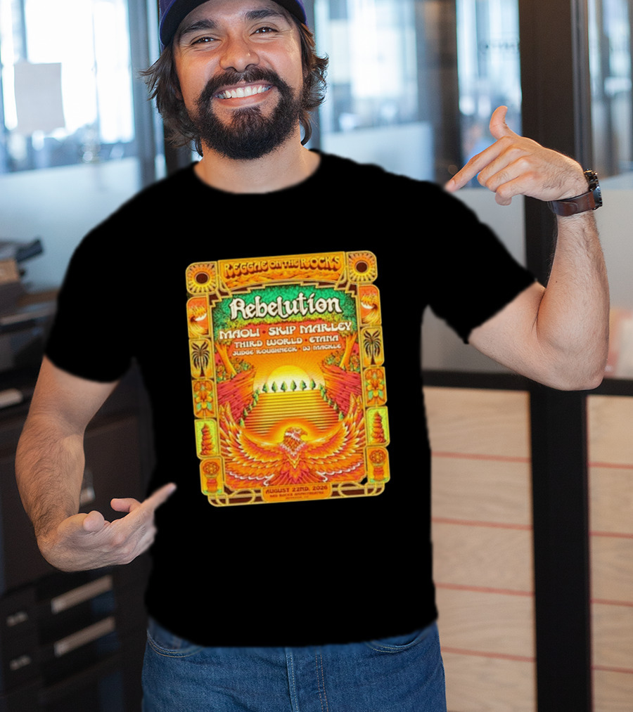 Rebelution Reggae On The Rocks 2026 Maoli Skip Marley Third World Etana August 22nd T-Shirt