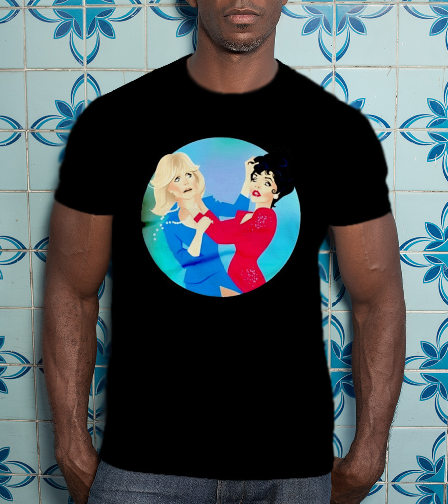 Alexis Carrington Krystle Carrington Iconic Dynasty Catfight Scene T-Shirt
