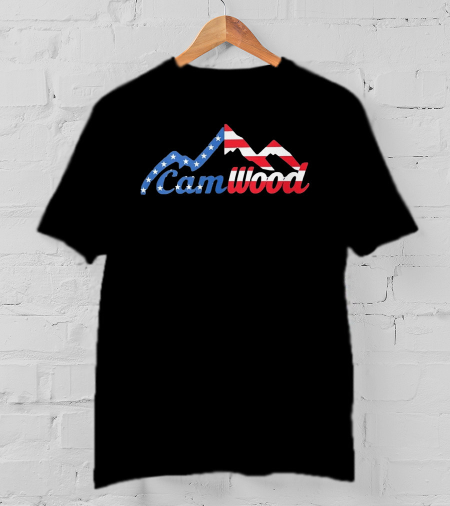 CamWood American Flag Mountain Baseball Training USA Stars And Stripes T-Shirt