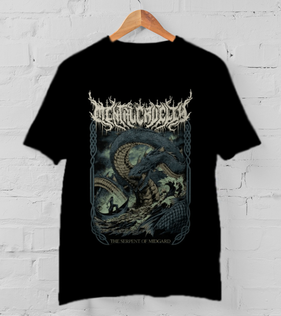Indiemerchstore Mental Cruelty The Serpent Of Midgard Mythical Sea Monster Norse Viking T-Shirt