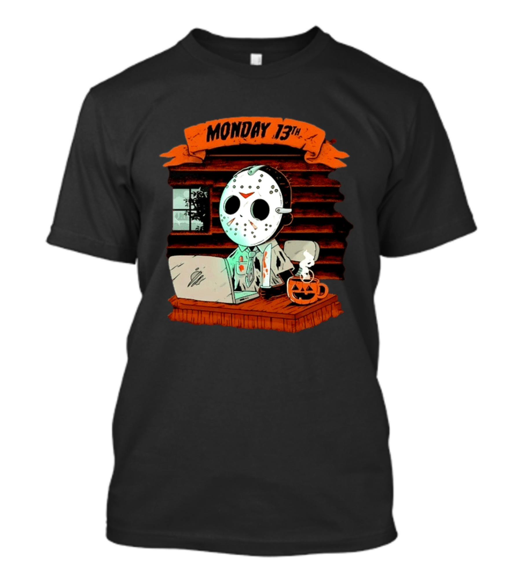 Jason Voorhees Monday 13th Office Work Halloween Horror Movie T-Shirt