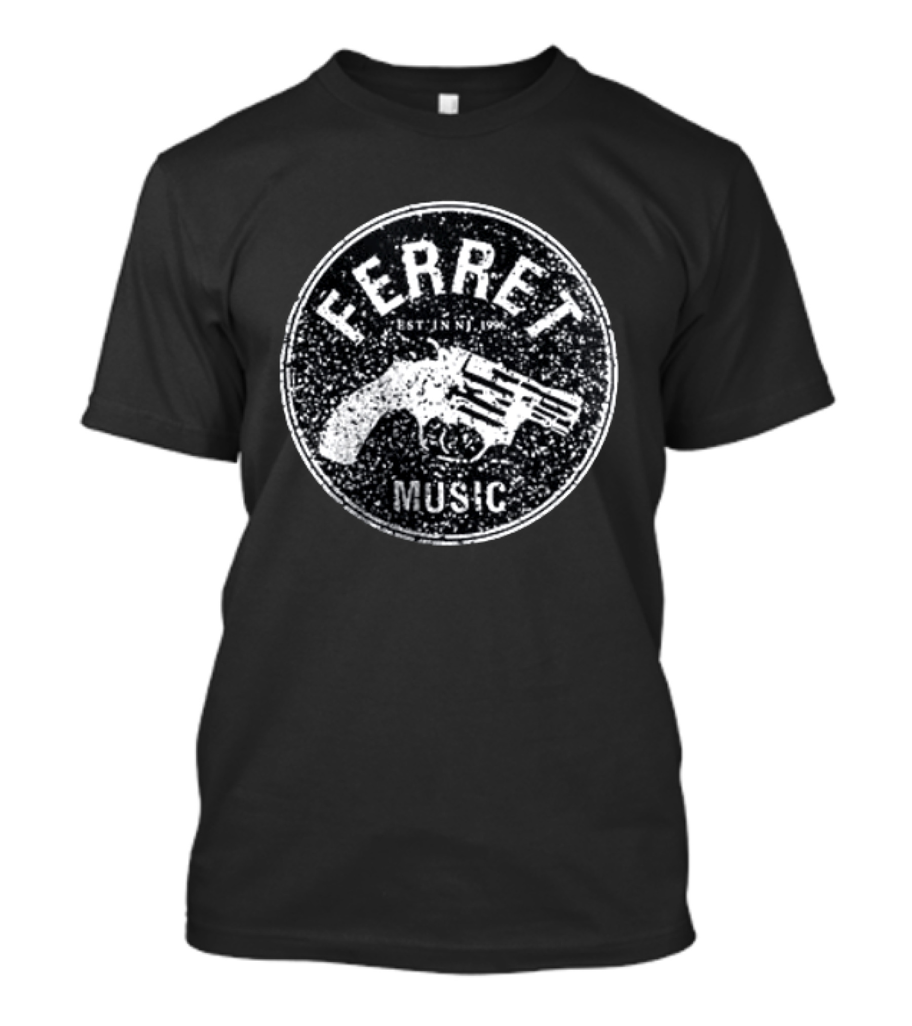 Ferret Music Est NJ 1996 Gun Graphic Circle T-Shirt
