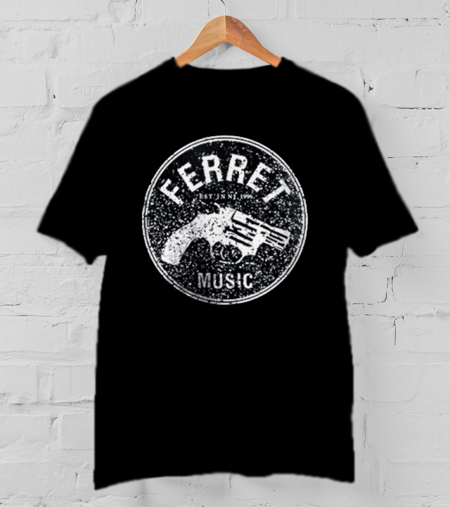 Ferret Music Est NJ 1996 Gun Graphic Circle T-Shirt
