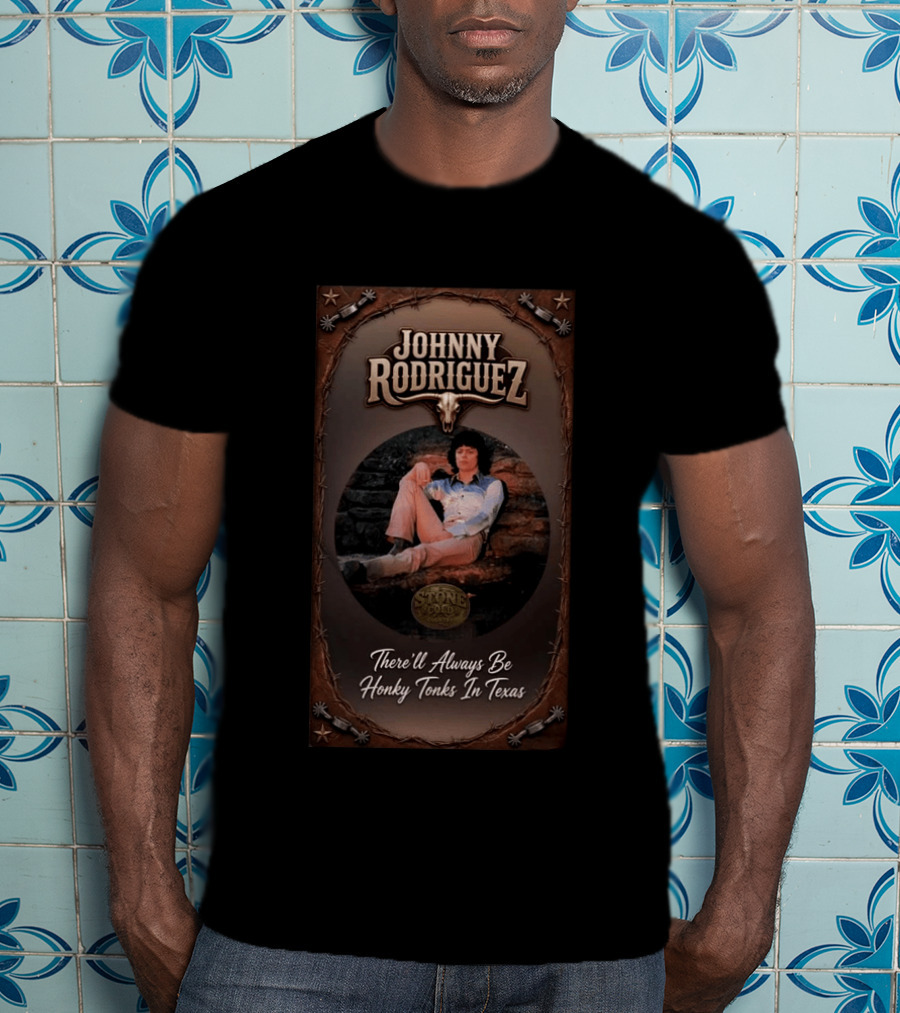 Johnny Rodriguez Cowboy Style Texas Honky Tonks Music Stone Pony T-Shirt