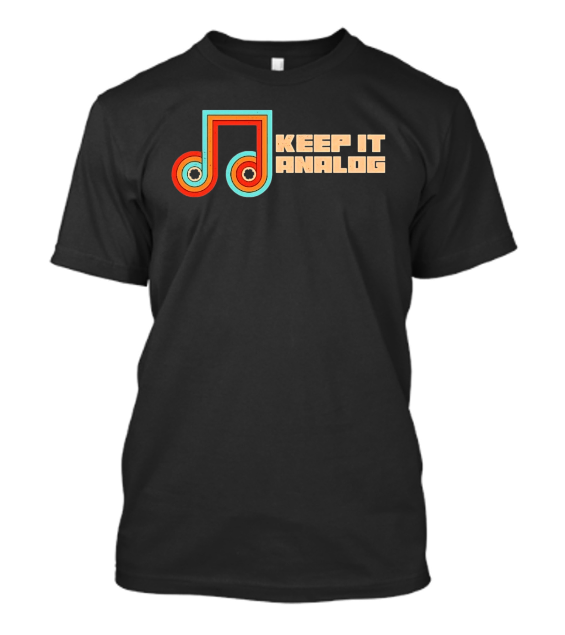 Keep It Analog Retro Cassette Tape Vibes Vintage Music Note T-Shirt