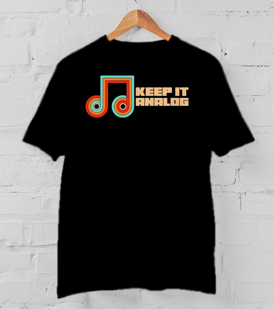 Keep It Analog Retro Cassette Tape Vibes Vintage Music Note T-Shirt