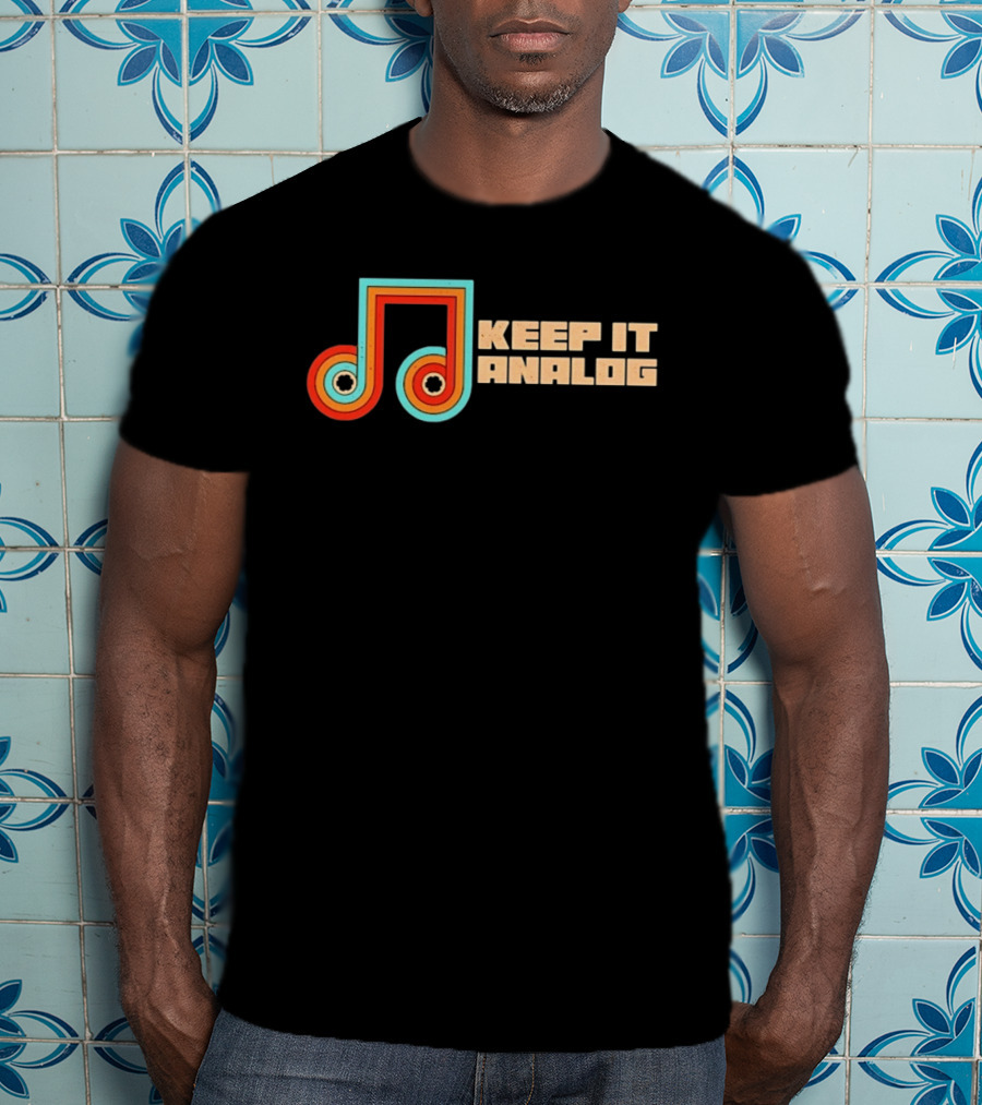 Keep It Analog Retro Cassette Tape Vibes Vintage Music Note T-Shirt