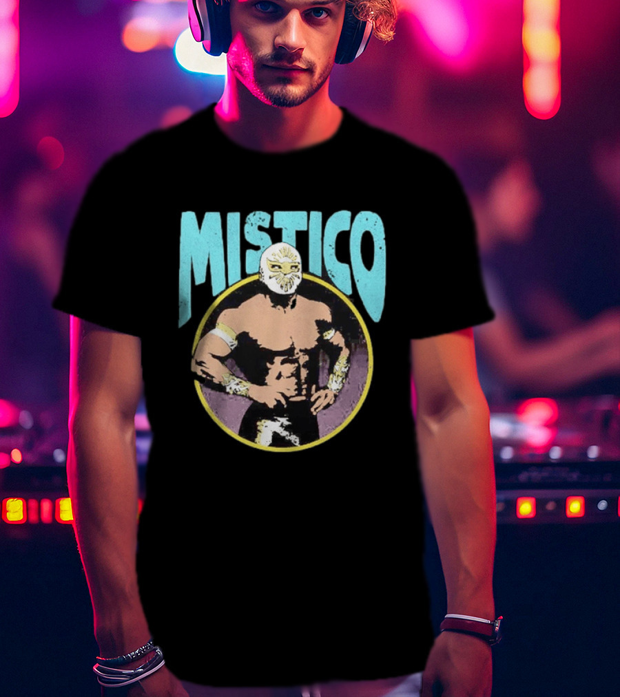 Mistico Lucha Libre Wrestler CMLL Mexican Wrestling Iconic Masked Fighter T-Shirt