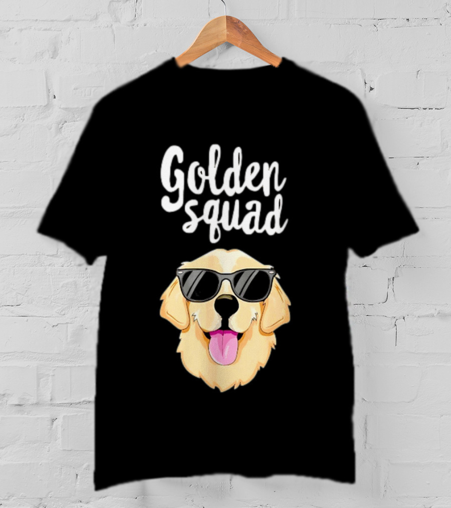 Golden Squad Golden Retriever Dog With Sunglasses T-Shirt