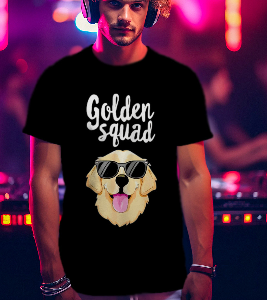 Golden Squad Golden Retriever Dog With Sunglasses T-Shirt