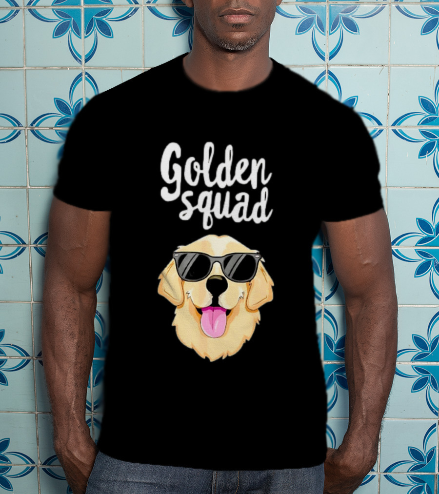 Golden Squad Golden Retriever Dog With Sunglasses T-Shirt