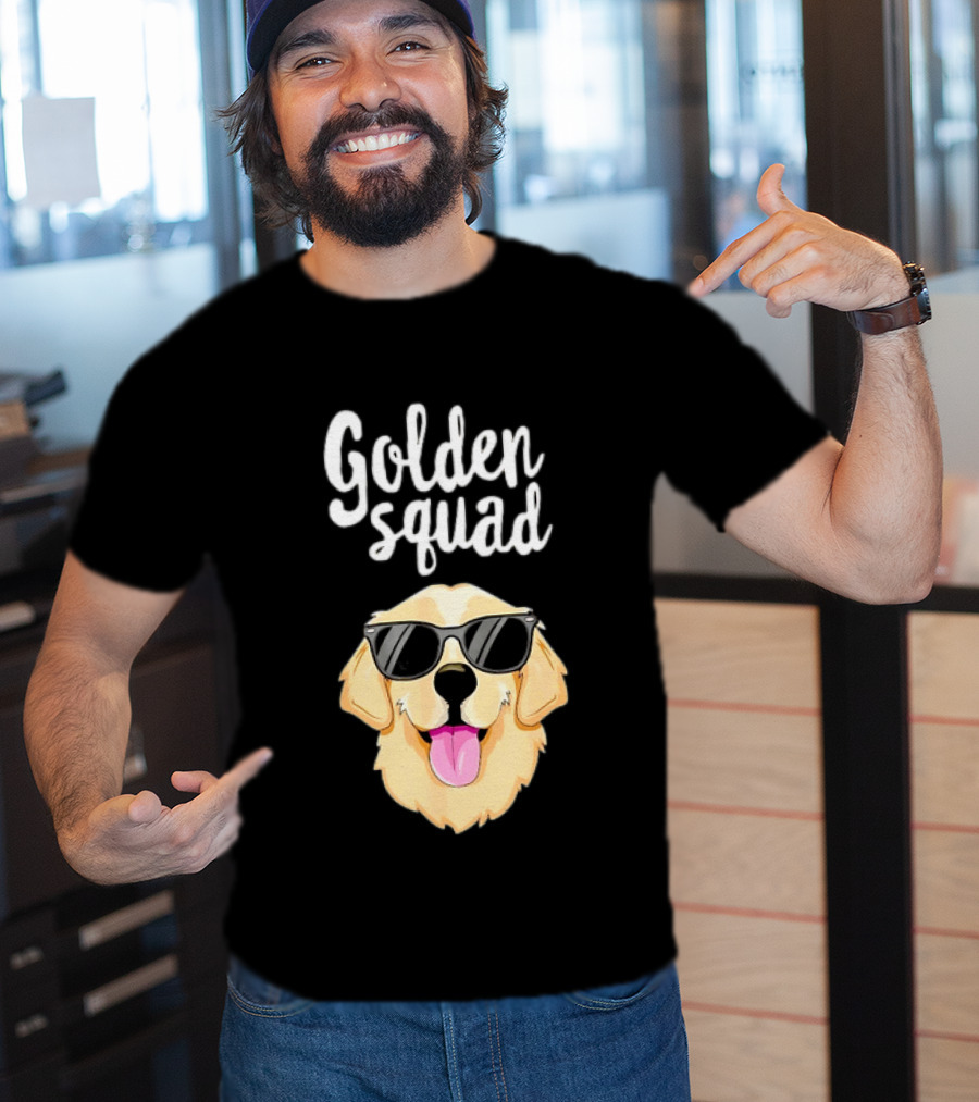 Golden Squad Golden Retriever Dog With Sunglasses T-Shirt