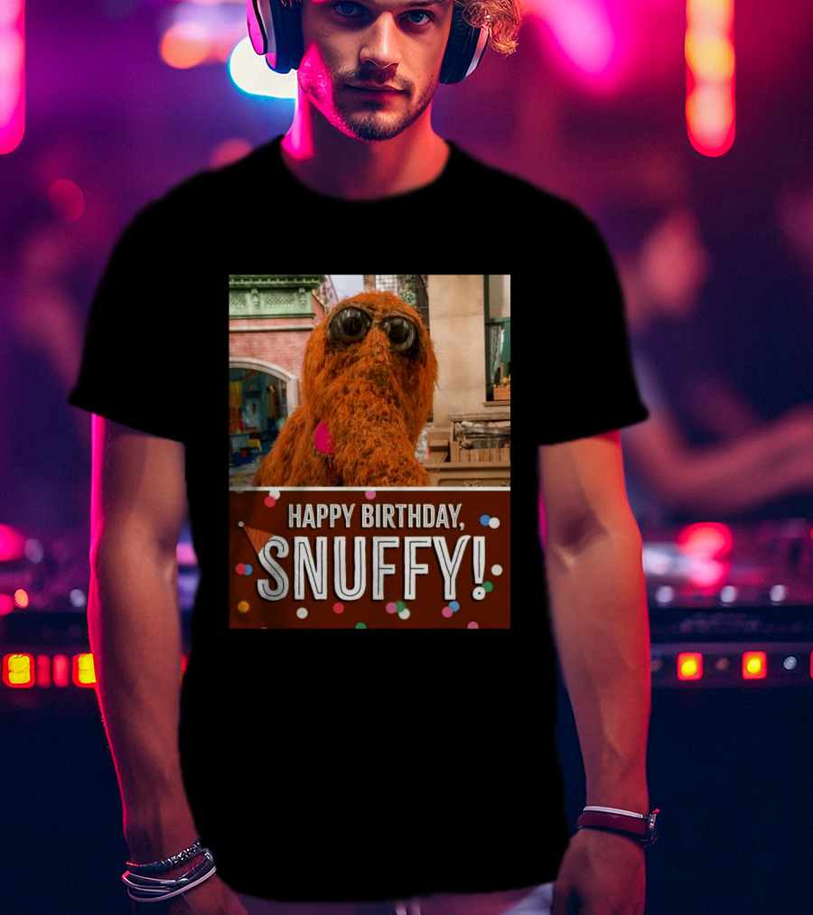 Happy Birthday Snuffy Celebrate With Cheerful Confetti T-Shirt