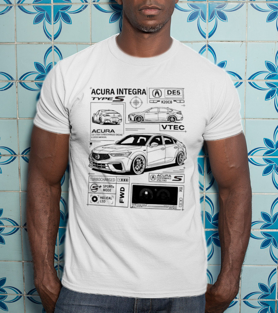 Acura Integra Type S Technical Blueprint T-Shirt