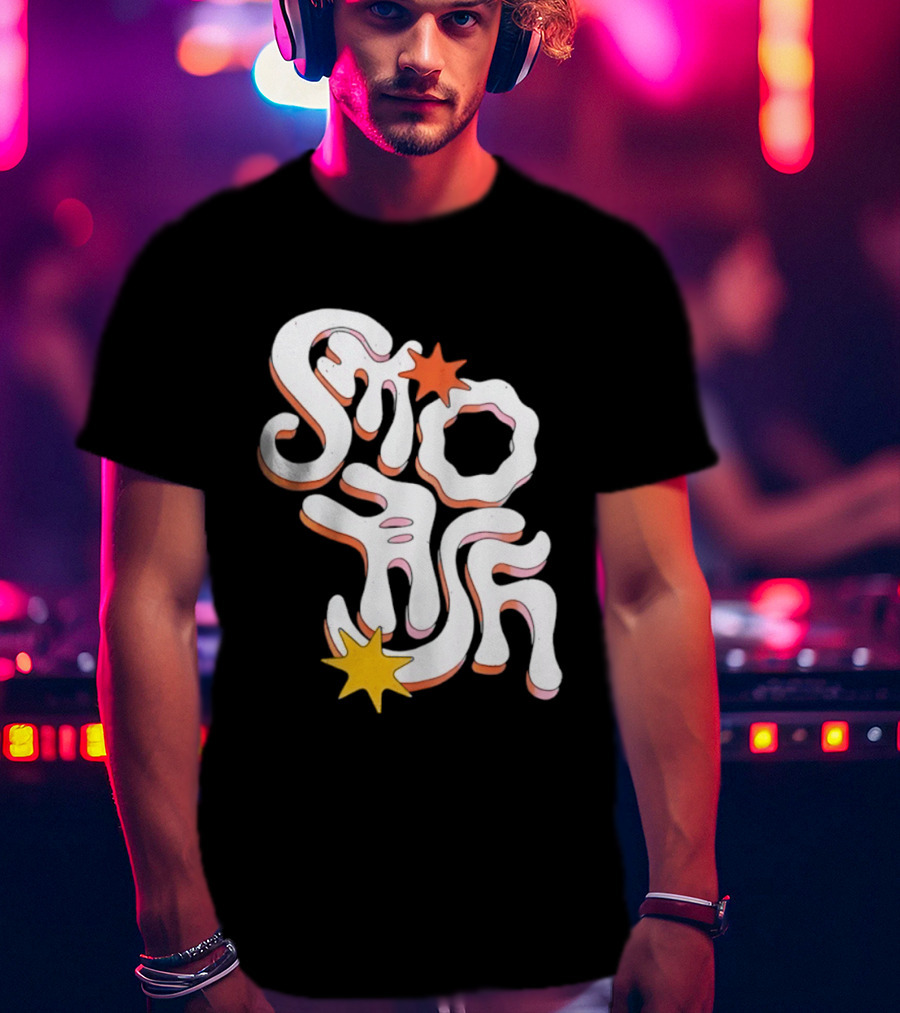 Stash Groovy 70s Retro Psychedelic Style With Stars T-Shirt